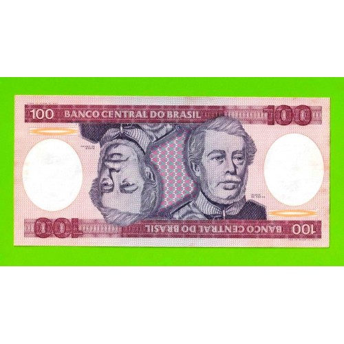 Бразилия - 100 крузейро - 1984 - пятна - aUNC!!!
