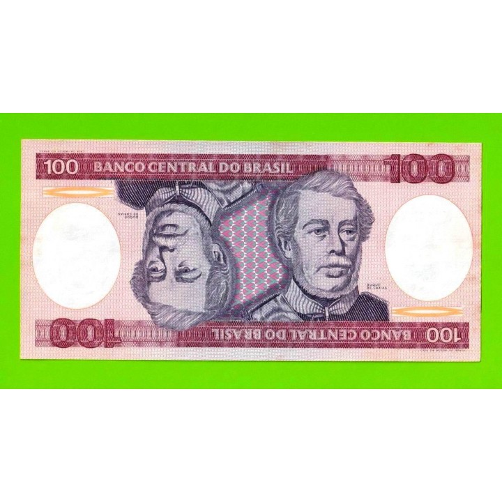 Бразилия - 100 крузейро - 1984 - пятна - aUNC!!!