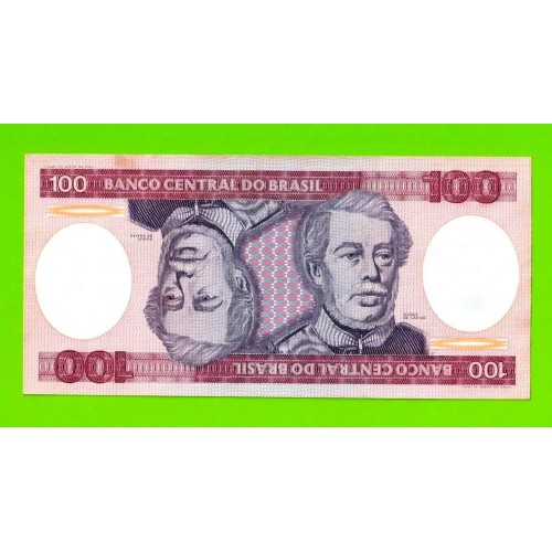 Бразилия - 100 крузейро - 1984 - пятна - aUNC!!!