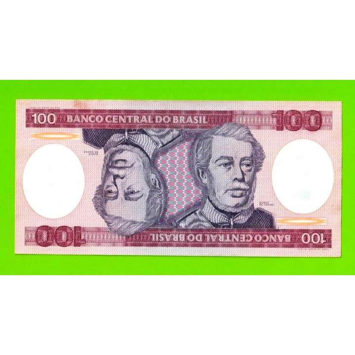 Бразилия - 100 крузейро - 1984 - пятна - aUNC!!!