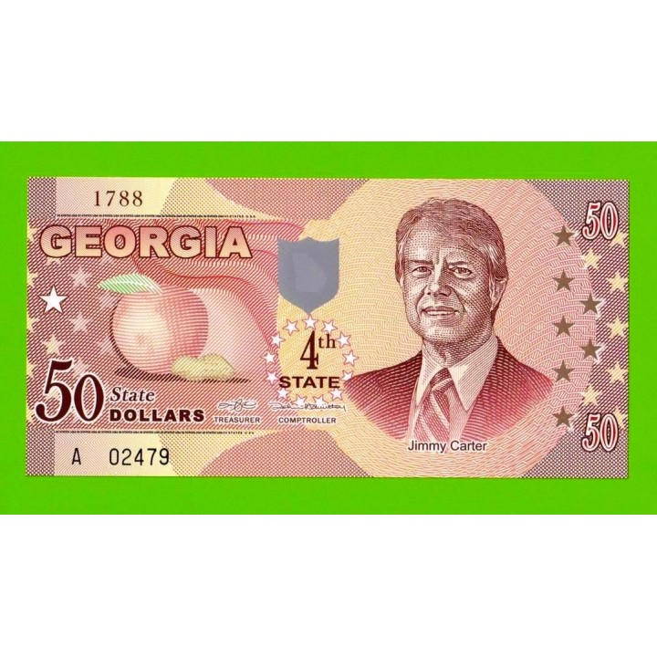 США - 50 долларов штата Джорджия - 2014 (сувенирные, пластик) - UNC!!!