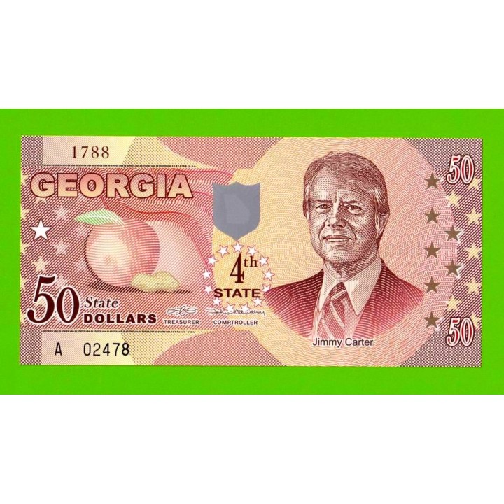 США - 50 долларов штата Джорджия - 2014 (сувенирные, пластик) - UNC!!!