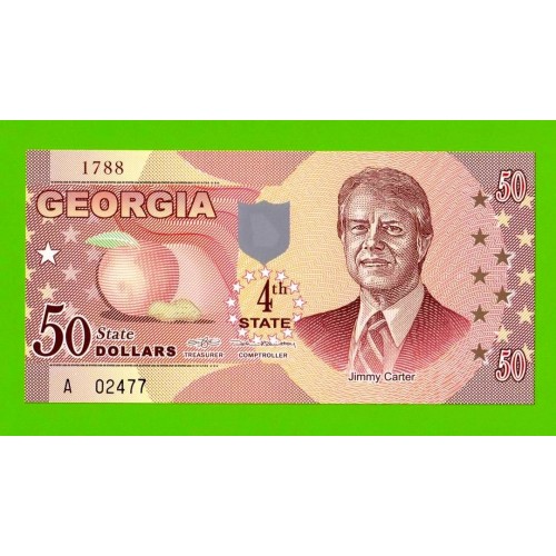 США - 50 долларов штата Джорджия - 2014 (сувенирные, пластик) - UNC!!!