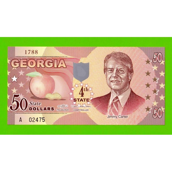 США - 50 долларов штата Джорджия - 2014 (сувенирные, пластик) - UNC!!!