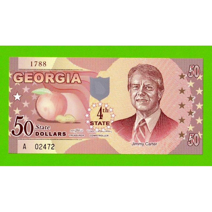 США - 50 долларов штата Джорджия - 2014 (сувенирные, пластик) - UNC!!!