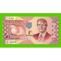 США - 50 долларов штата Джорджия - 2014 (сувенирные, пластик) - UNC!!!