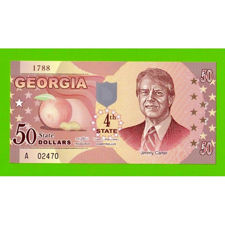 США - 50 долларов штата Джорджия - 2014 (сувенирные, пластик) - UNC!!!