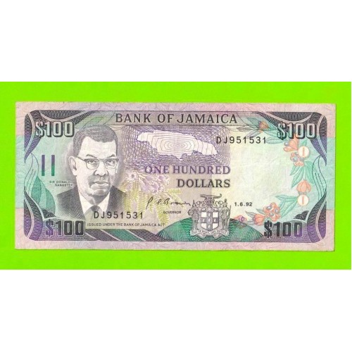 Ямайка - 100 долларов - 1992