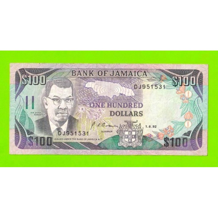 Ямайка - 100 долларов - 1992
