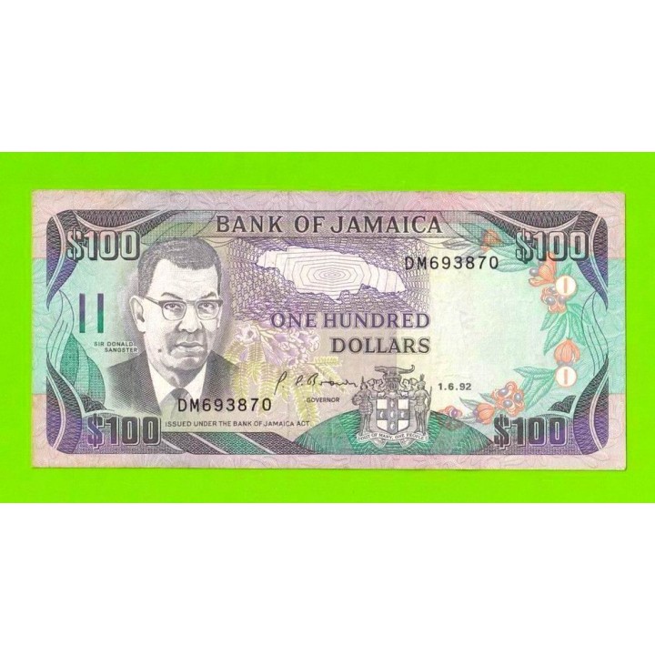 Ямайка - 100 долларов - 1992