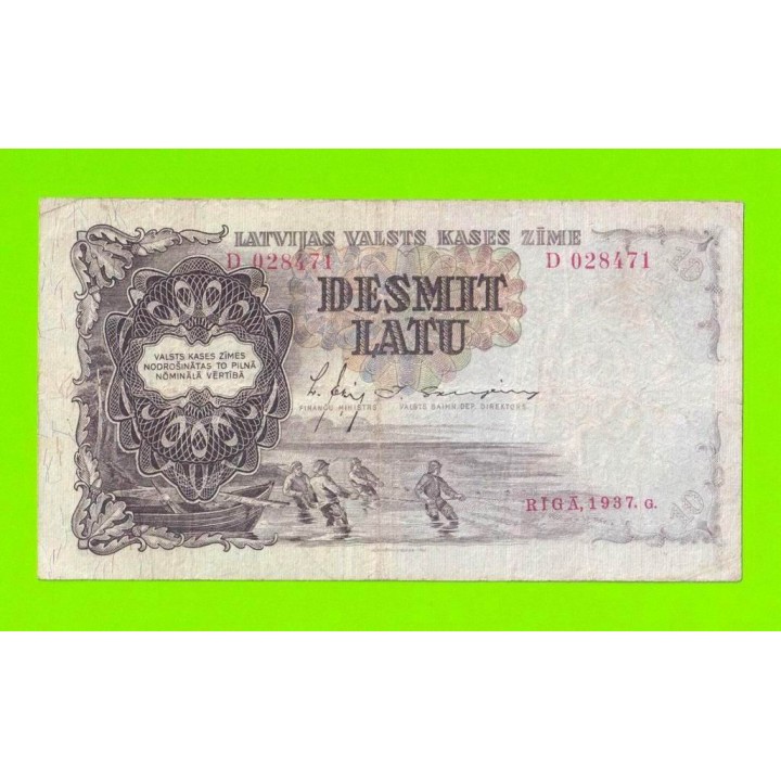 Латвия - 10 латов - 1937