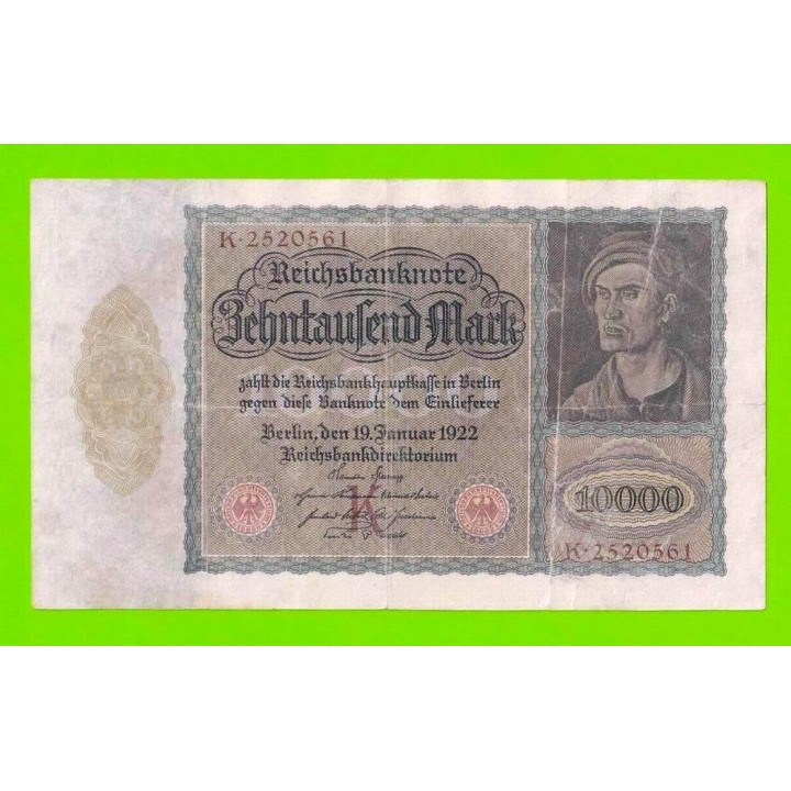Германия - 10000 марок - 1922 (тип 1) - надорвана