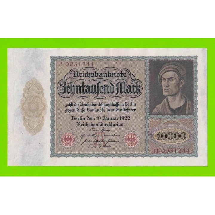 Германия - 10000 марок - 1922 (тип 1) - XF+!!!
