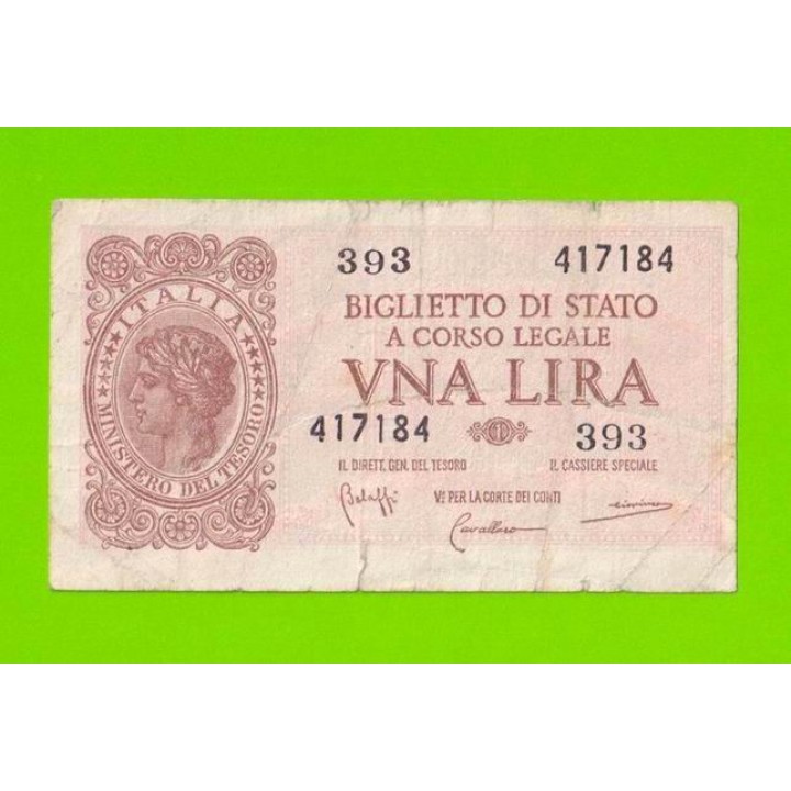 Италия - 1 лира - 1944