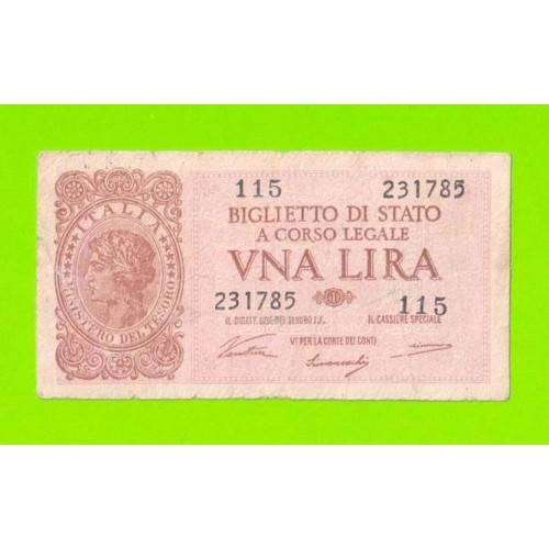 Италия - 1 лира - 1944