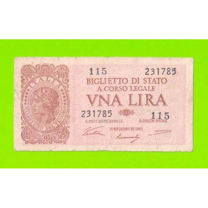 Италия - 1 лира - 1944