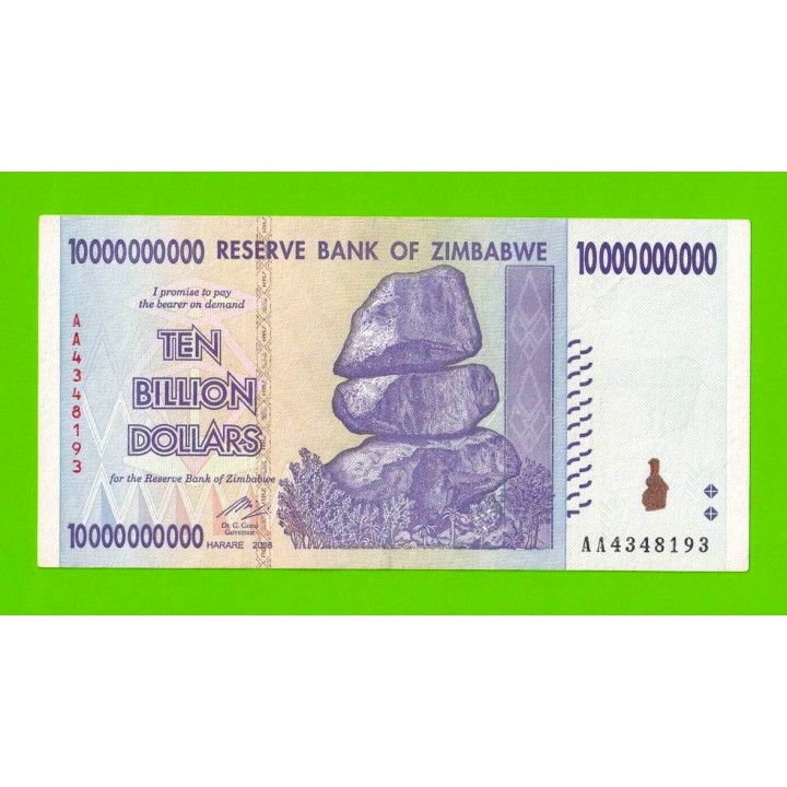 Зимбабве - 10000000000 / 10 миллиардов долларов - 2008 (AA)