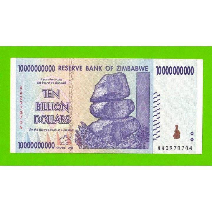 Зимбабве - 10000000000 / 10 миллиардов долларов - 2008 (AA)