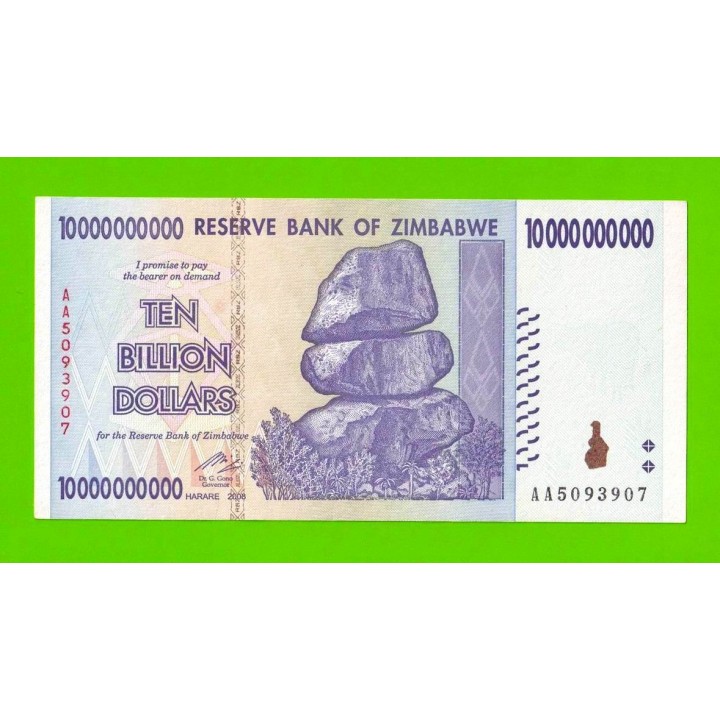 Зимбабве - 10000000000 / 10 миллиардов долларов - 2008 (AA)