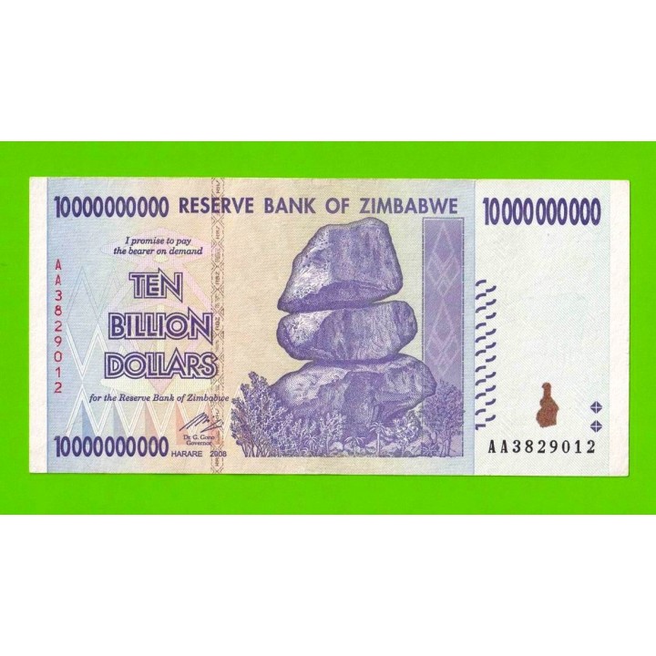 Зимбабве - 10000000000 / 10 миллиардов долларов - 2008 (AA)