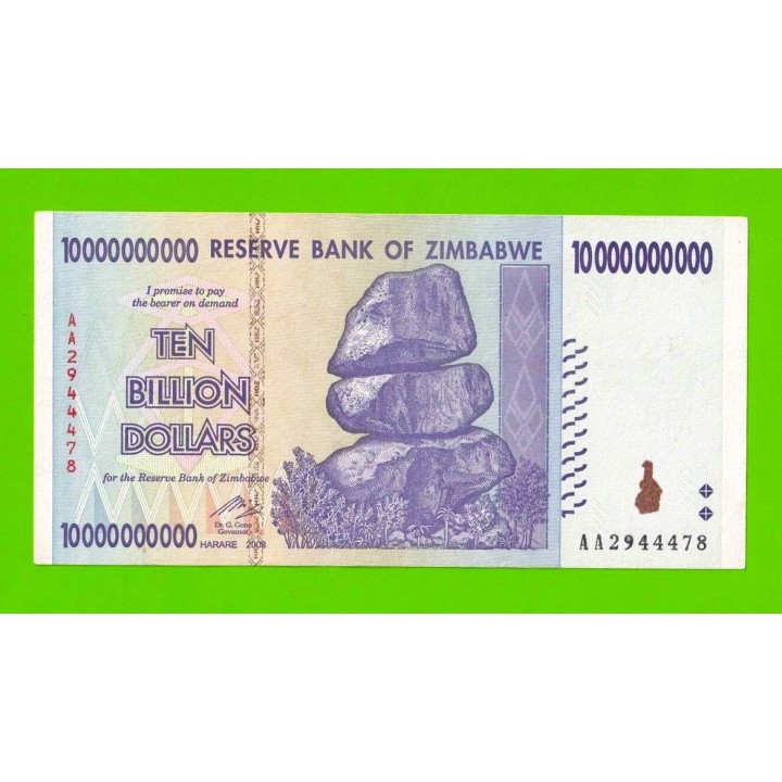 Зимбабве - 10000000000 / 10 миллиардов долларов - 2008 (AA)