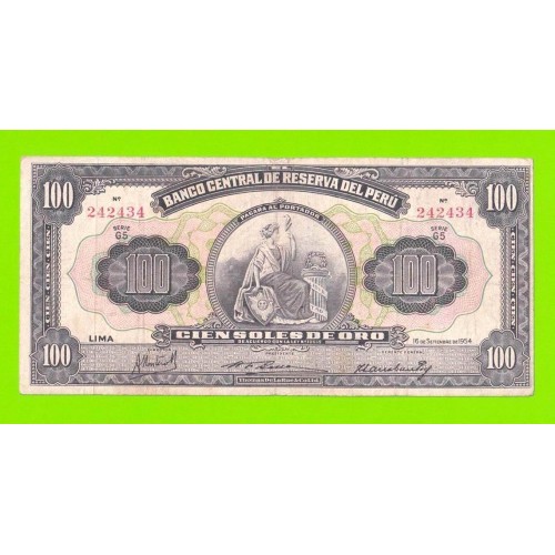 Перу - 100 соль де оро - 1954