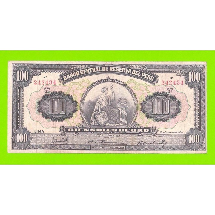 Перу - 100 соль де оро - 1954