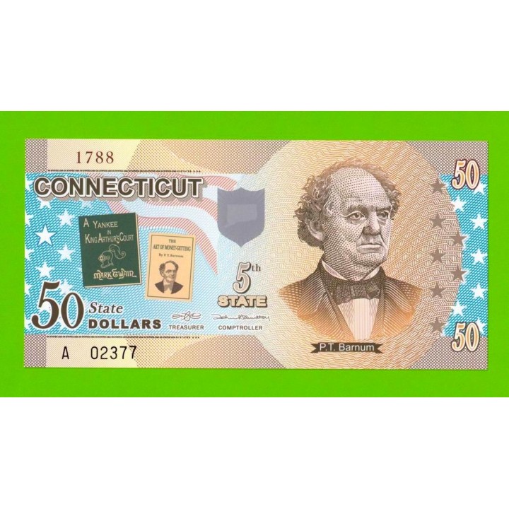 США - 50 долларов штата Коннектикут - 2014 (сувенирные, пластик) - UNC!!!