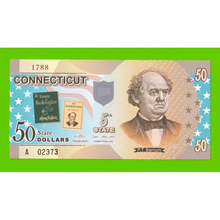 США - 50 долларов штата Коннектикут - 2014 (сувенирные, пластик) - UNC!!!