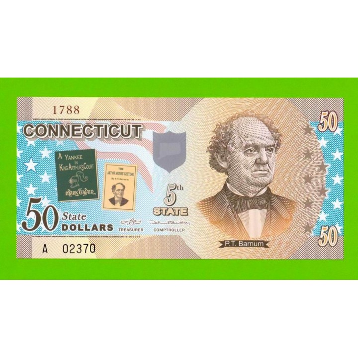 США - 50 долларов штата Коннектикут - 2014 (сувенирные, пластик) - UNC!!!