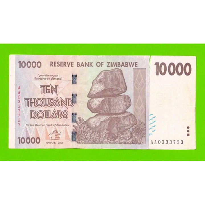 Зимбабве - 10000 долларов - 2008 (AA)