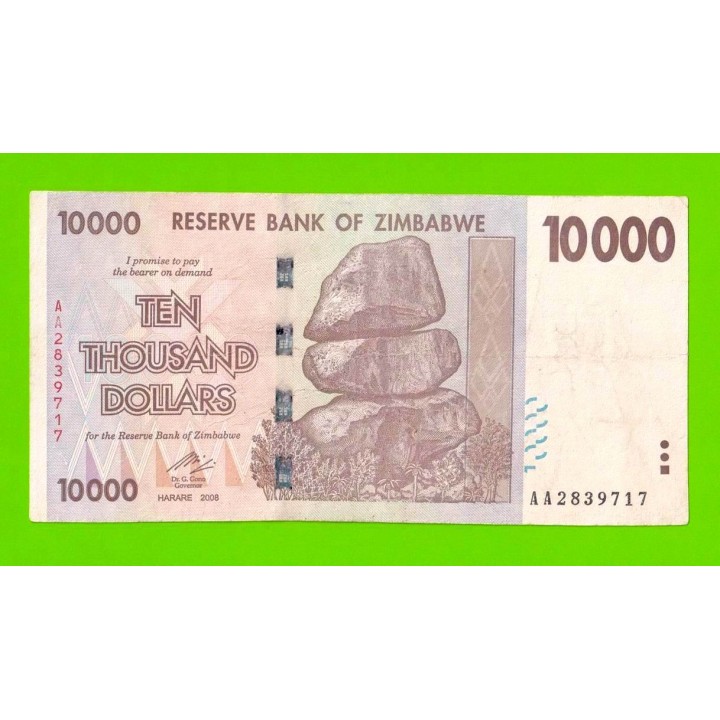 Зимбабве - 10000 долларов - 2008 (AA)
