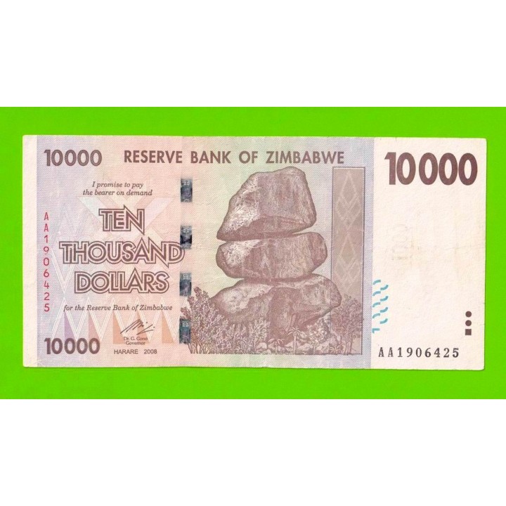 Зимбабве - 10000 долларов - 2008 (AA)