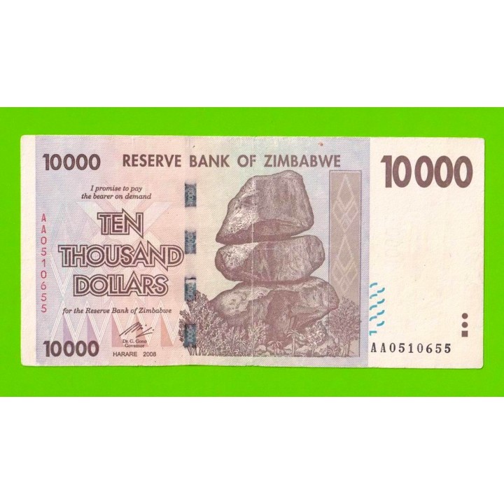 Зимбабве - 10000 долларов - 2008 (AA)