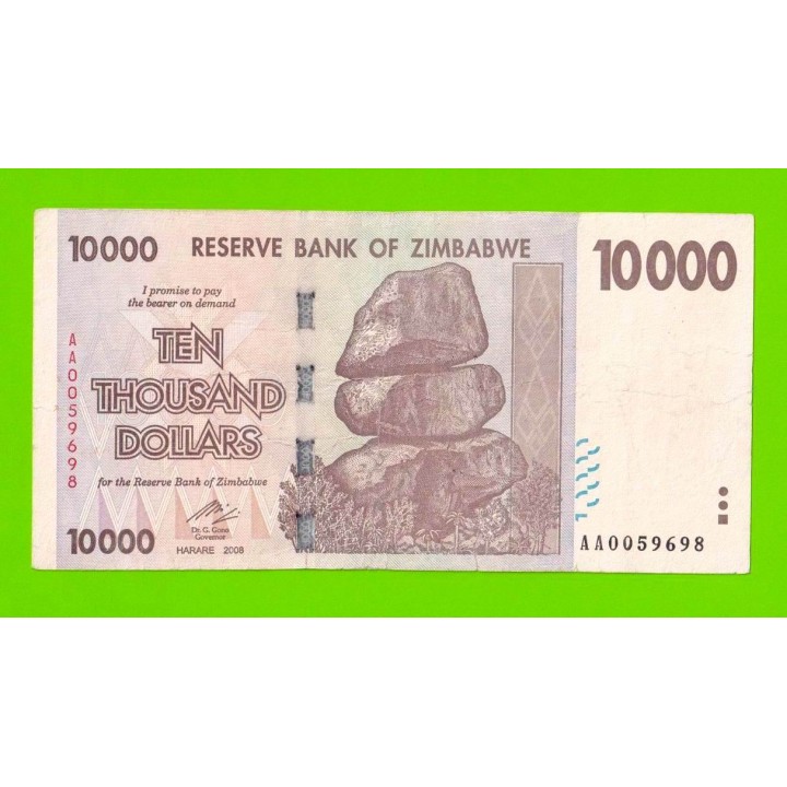 Зимбабве - 10000 долларов - 2008 (AA)