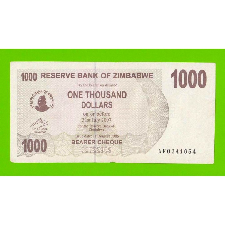 Зимбабве - 1000 долларов - 2006 (AF)