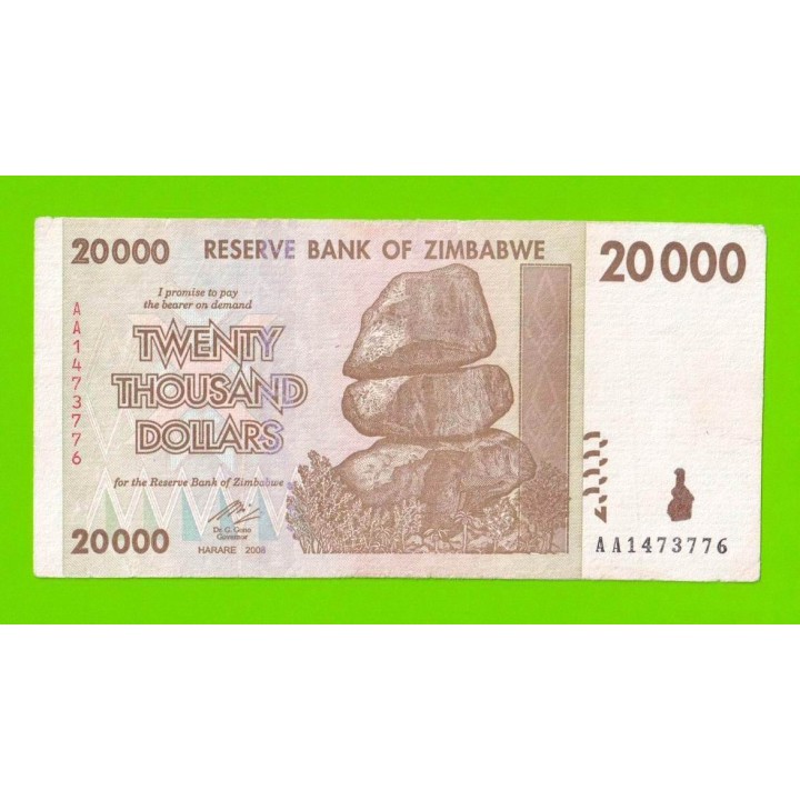 Зимбабве - 20000 долларов - 2008 (AA)