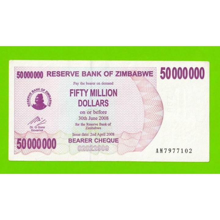 Зимбабве - 50000000 / 50 миллионов долларов - 2008 (AM)