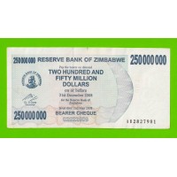Зимбабве - 250000000 / 250 миллионов долларов - 2008 (AB)