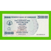 Зимбабве - 250000000 / 250 миллионов долларов - 2008 (AB)