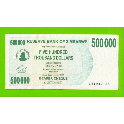Зимбабве - 500000 долларов - 2007 (AD)