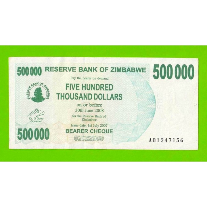 Зимбабве - 500000 долларов - 2007 (AD)