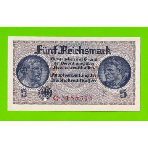 Германия - 5 марок (рейхсмарок) - 1939 (1940 - 1945) - UNC!!!