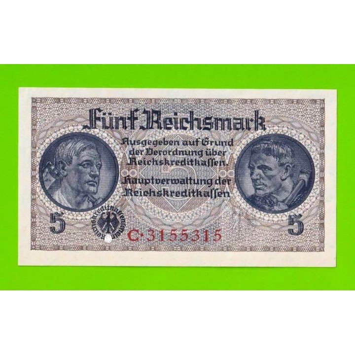 Германия - 5 марок (рейхсмарок) - 1939 (1940 - 1945) - UNC!!!