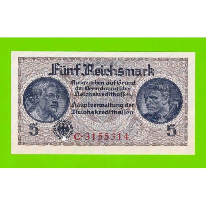 Германия - 5 марок (рейхсмарок) - 1939 (1940 - 1945) - UNC!!!