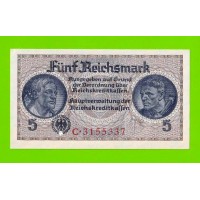 Германия - 5 марок (рейхсмарок) - 1939 (1940 - 1945) - UNC!!!