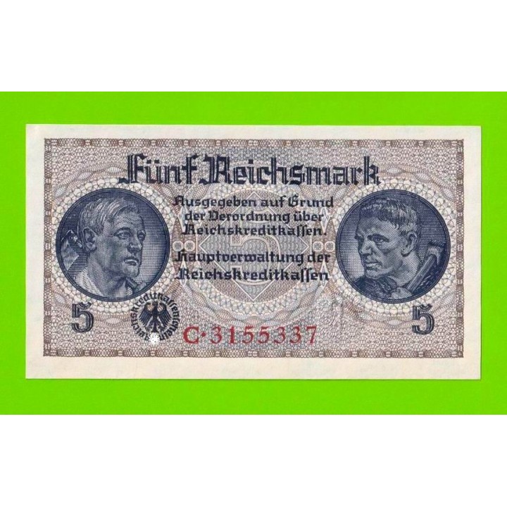Германия - 5 марок (рейхсмарок) - 1939 (1940 - 1945) - UNC!!!