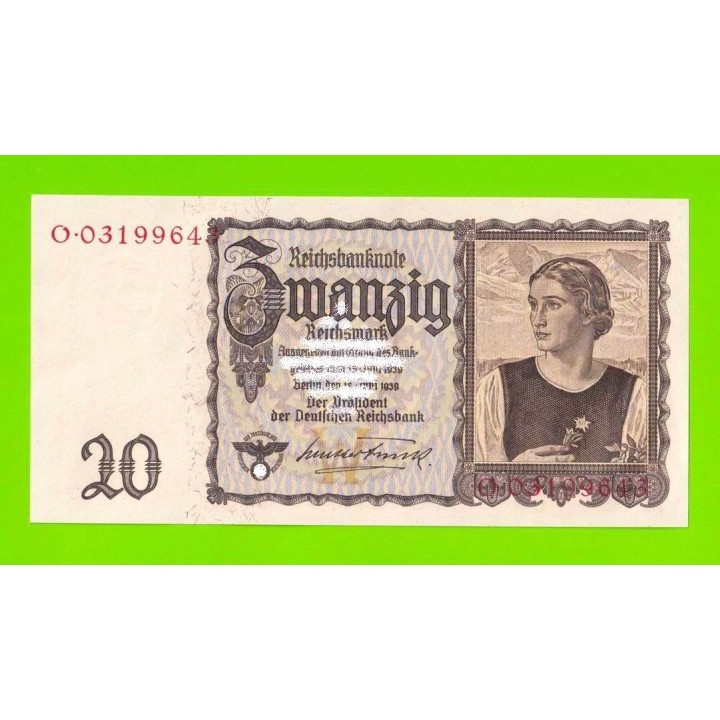 Германия - 20 марок (рейхсмарок) - 1939 - UNC!!!