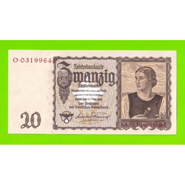 Германия - 20 марок (рейхсмарок) - 1939 - UNC!!!