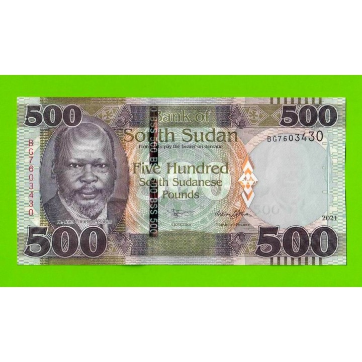 Южный Судан - 500 фунтов - 2021 (BG) - UNC!!!